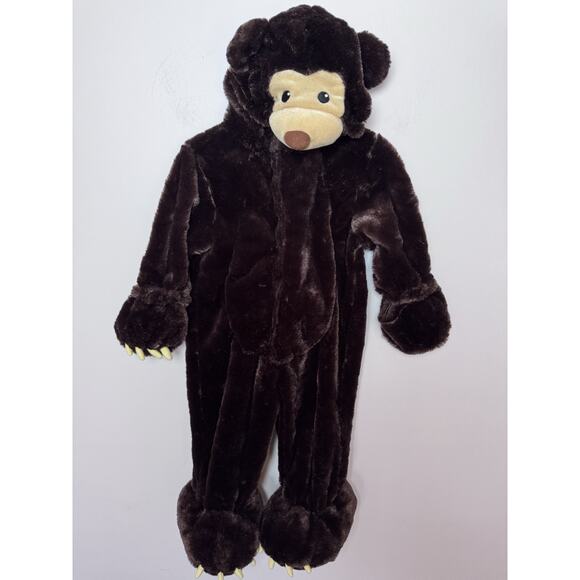 Miniwear Baby Bear Halloween Costume 6-9 Months Brown Hood Foot Covers One Piece - Picture 1 of 16